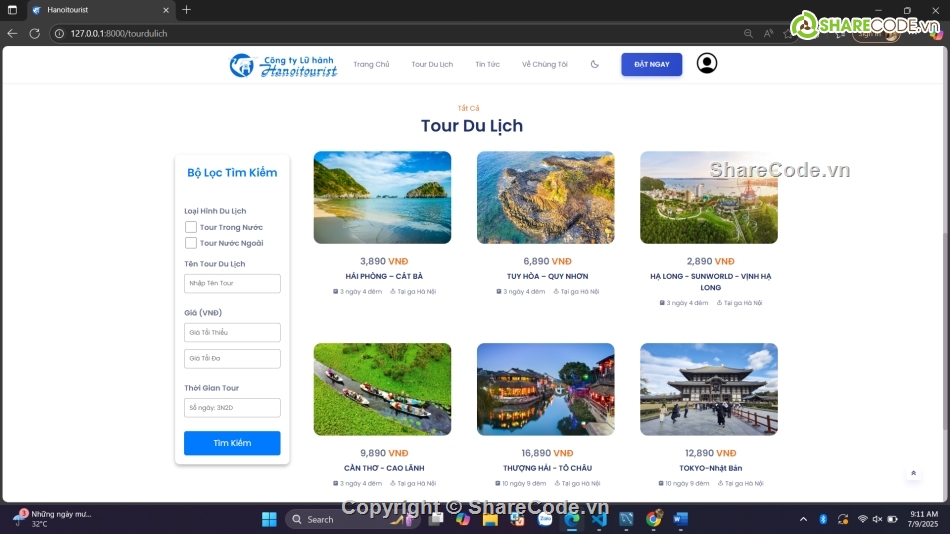 website,web tour  du lịch,đồ án web php,laravel,my sql