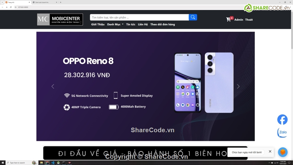 web bán điện thoại,website bán hàng,sharecode web php mysql