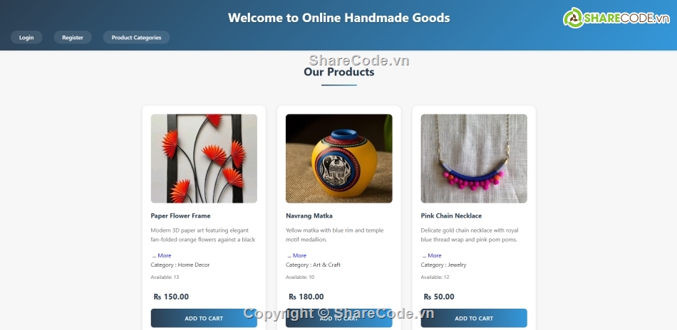 Handmade,bán web,đơn giản,đồ án web