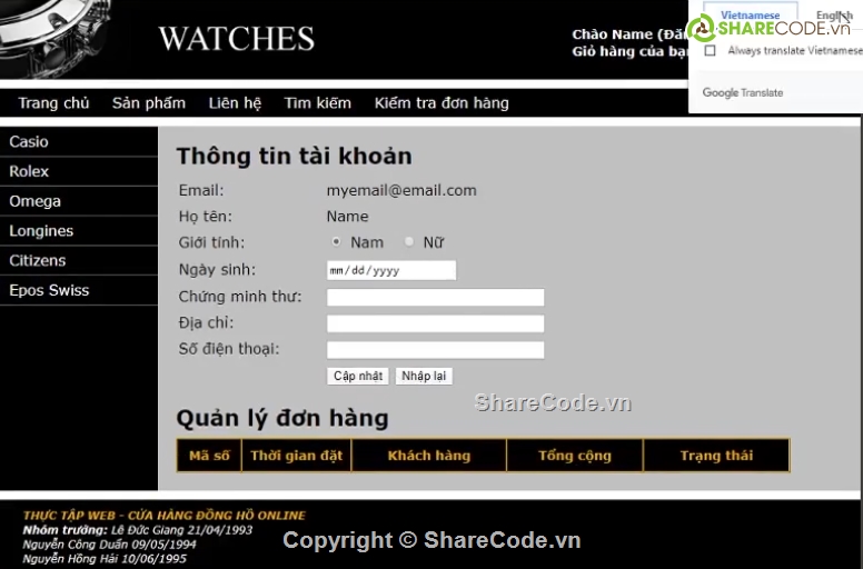 web bán đồng hồ,bán,web