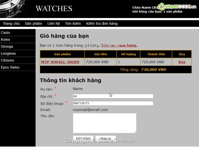 web bán đồng hồ,bán,web