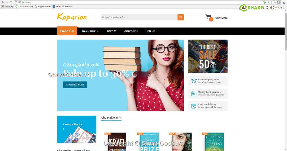 php thuần,đầy đủ chức năng,bán sách online,php bán sách