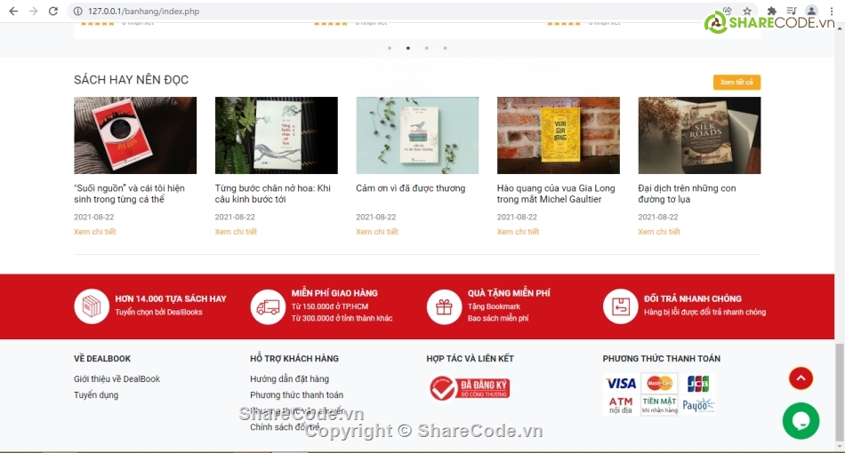 web bán sách,php thuần,đầy đủ chức năng
