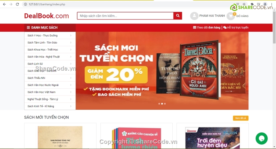 web bán sách,php thuần,đầy đủ chức năng