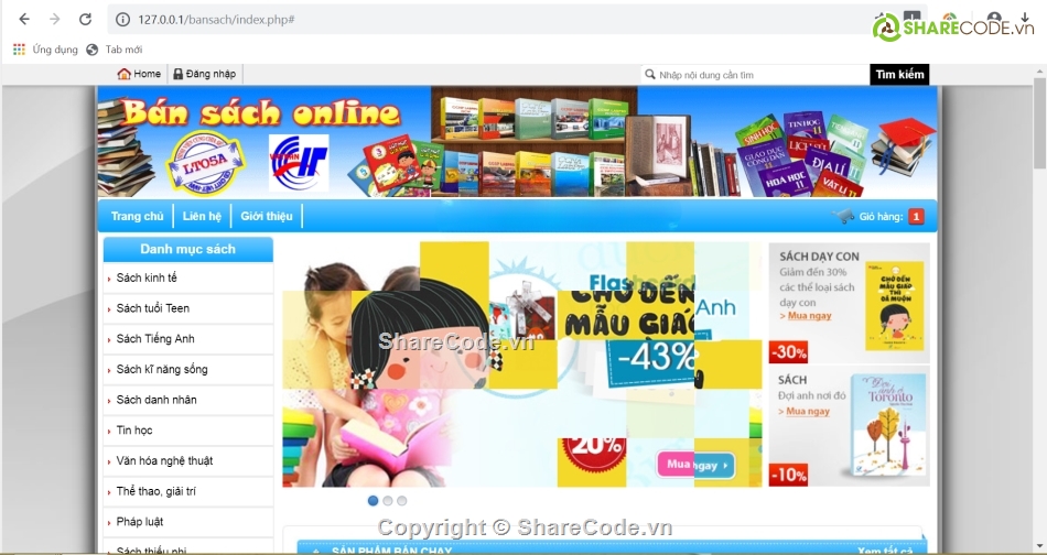 php thuần,php bán sách,giao diện