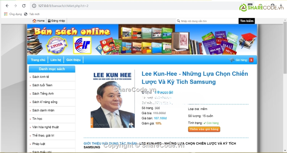 php thuần,php bán sách,giao diện