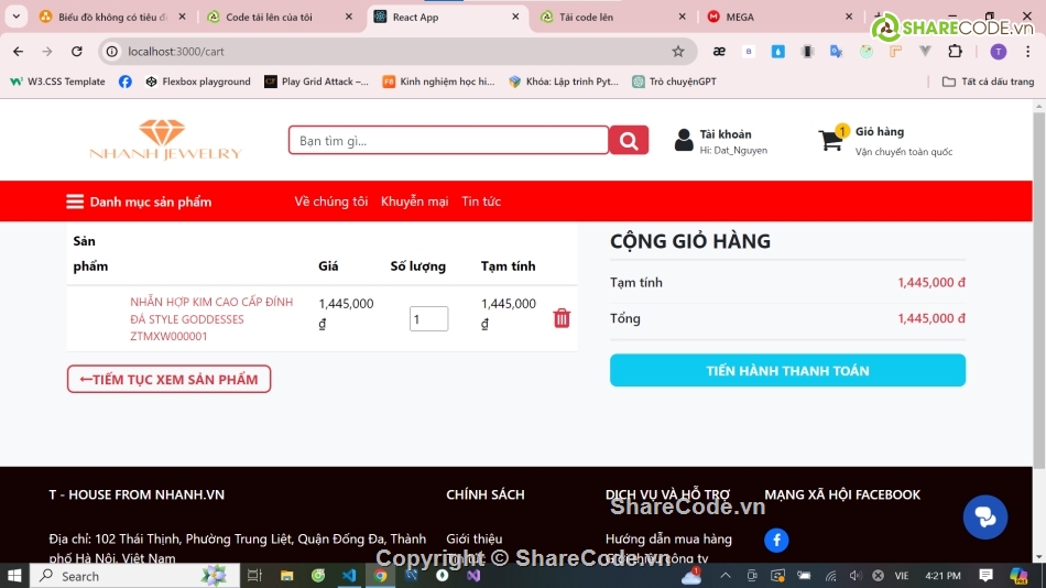 Source code web,source code web bán trang sức,share code web reactjs,source code web tích hợp thanh toán,source code web bán hàng,share code react-fastify