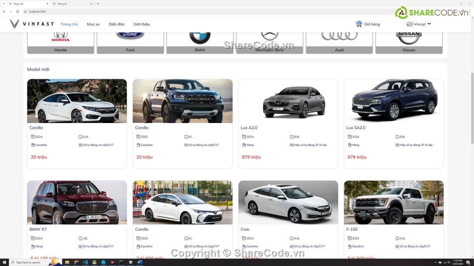 web bán xe,Sharecode php website bán xe,website php bán hàng