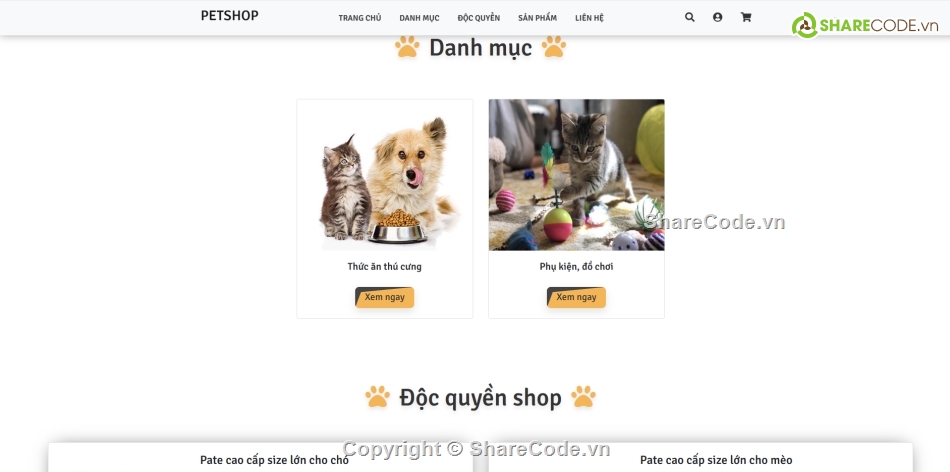 php thuần,Web dịch vụ,thú cưng,petshop