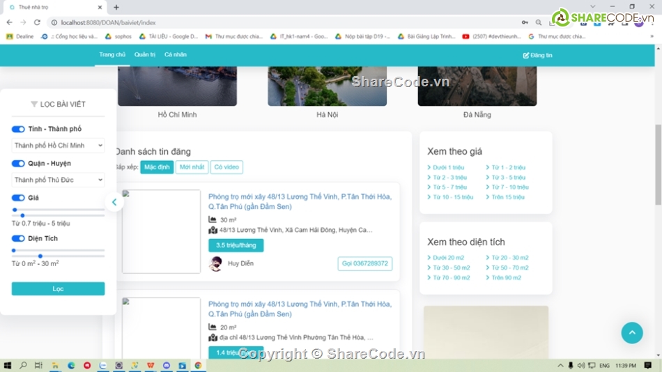 jsp,đăng tin,Web tin tức,đăng cho thuê trọ