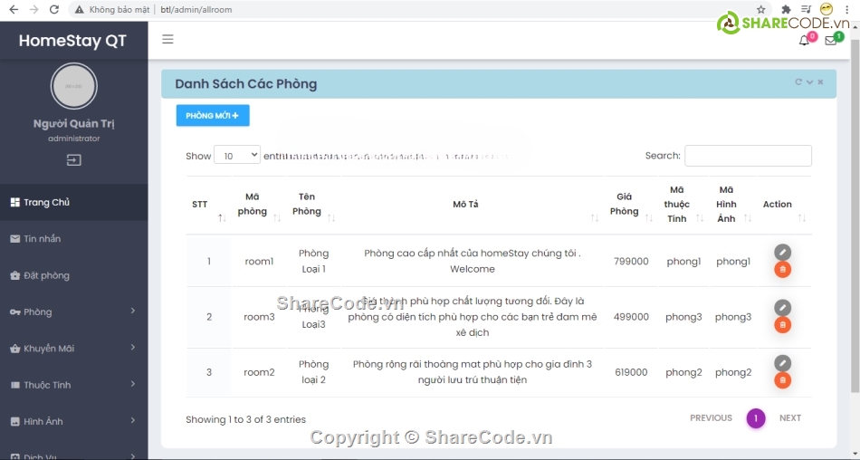 đặt phòng khách sạn,php thuần,full chức năng