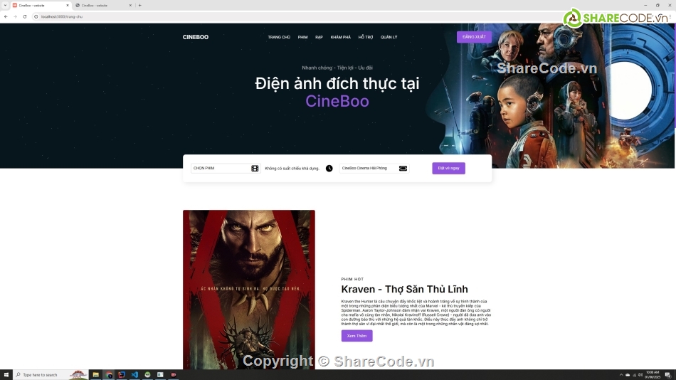Web đặt vé xem phim java spring,Đồ án web đặt vé xem phim java,Đồ án đặt vé xem phim,Web xem phim,đồ án java