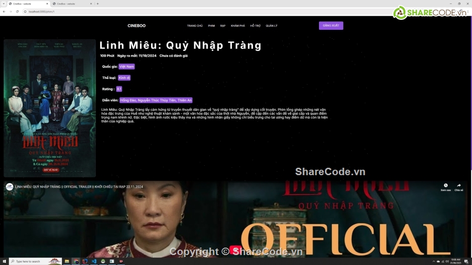Web đặt vé xem phim java spring,Đồ án web đặt vé xem phim java,Đồ án đặt vé xem phim,Web xem phim,đồ án java