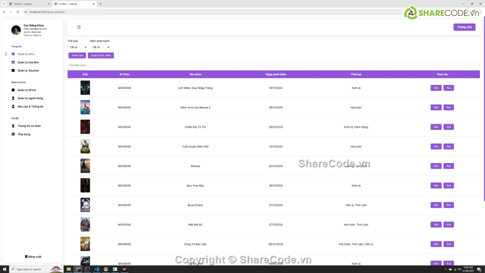 Web đặt vé xem phim java spring,Đồ án web đặt vé xem phim java,Đồ án đặt vé xem phim,Web xem phim,đồ án java