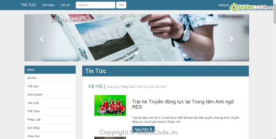 Web tin tức,php thuần,tin tức php