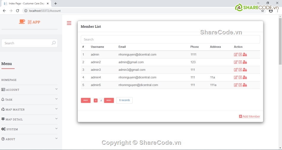 Entity frameword,Quản lý user,Quản lý task,Quản lý Map fill