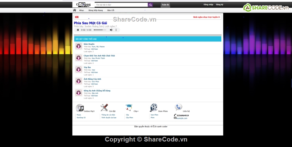 web php,web nghe nhạc php,php web nghe nhạc