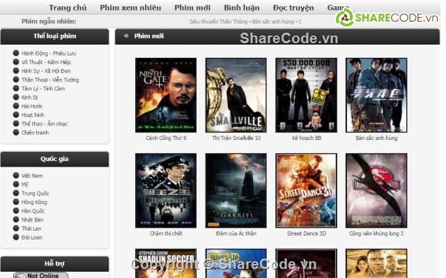 Web xem phim,code web phim,Website Xem phim,website rạp phim