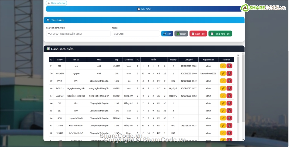 code tra cuu diem sinh vien,tra cứu điểm thi,code quản lý điểm sinh viên,php mysql,WEB PHP MySQL – Hệ thống tra cứu điểm sinh viên