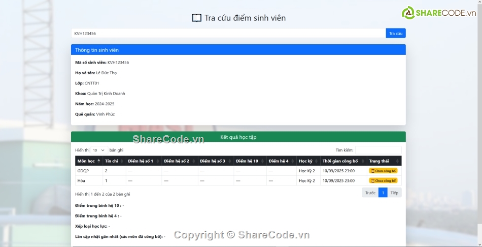 code tra cuu diem sinh vien,tra cứu điểm thi,code quản lý điểm sinh viên,php mysql,WEB PHP MySQL – Hệ thống tra cứu điểm sinh viên