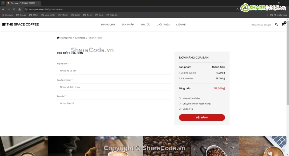 quản lí bán hàng,web bán cà phê,web cửa hàng,bán hàng