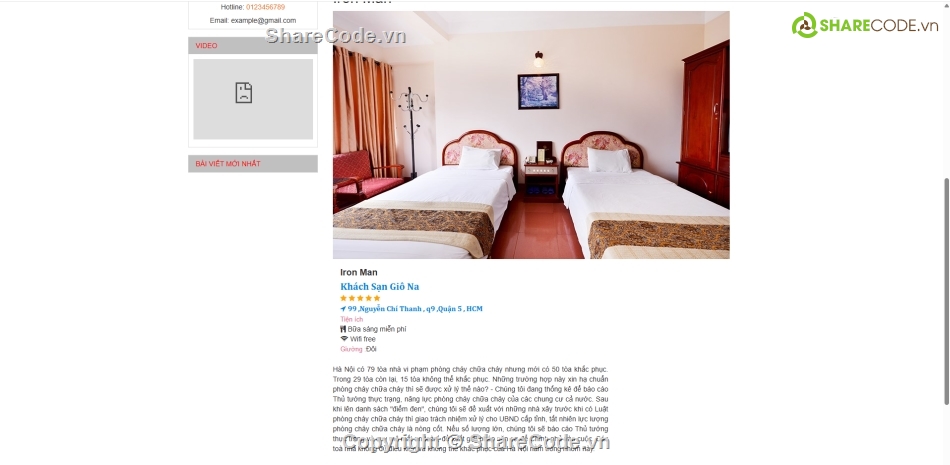 web php,web quản lý,quản lý,khách,sạn