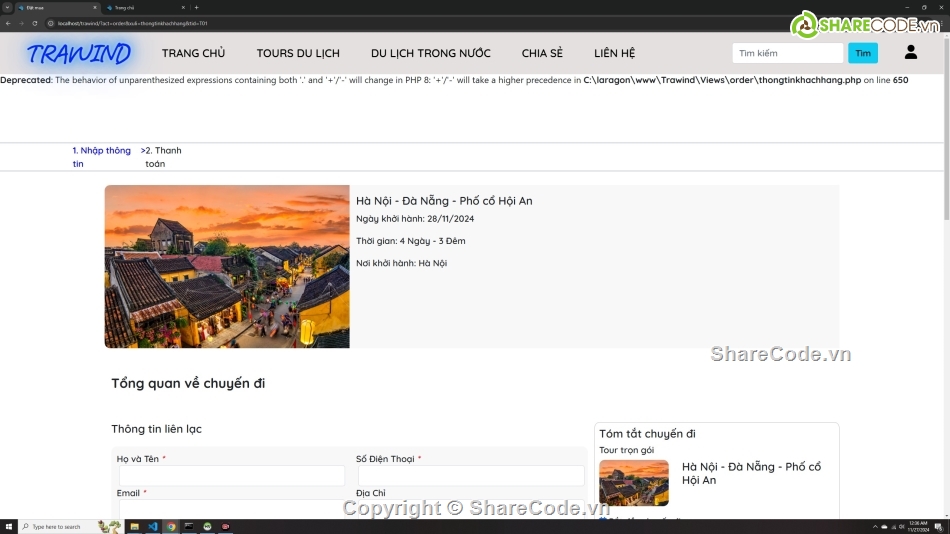 Web php tour du lịch,code web php tour du lịch,share code web tour du lịch,Đồ án web PHP