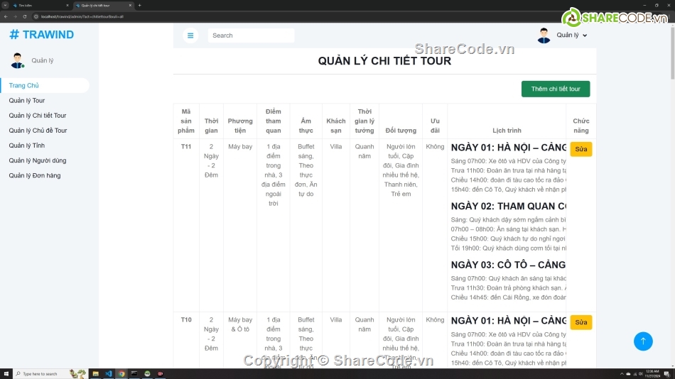 Web php tour du lịch,code web php tour du lịch,share code web tour du lịch,Đồ án web PHP