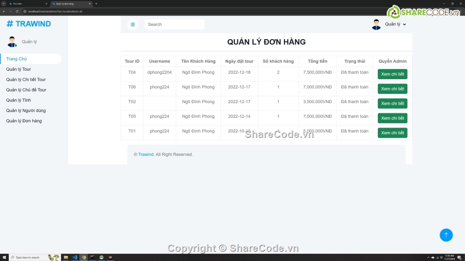 Web php tour du lịch,code web php tour du lịch,share code web tour du lịch,Đồ án web PHP