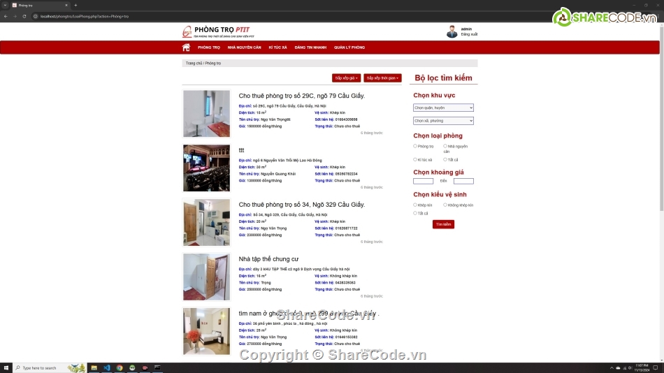 Quản lý và cho thuê phòng trọ php mysql,quản lý cho thuê phòng trọ php mysql,quản lý phòng trọ php mysql,quản lý trọ php mysql