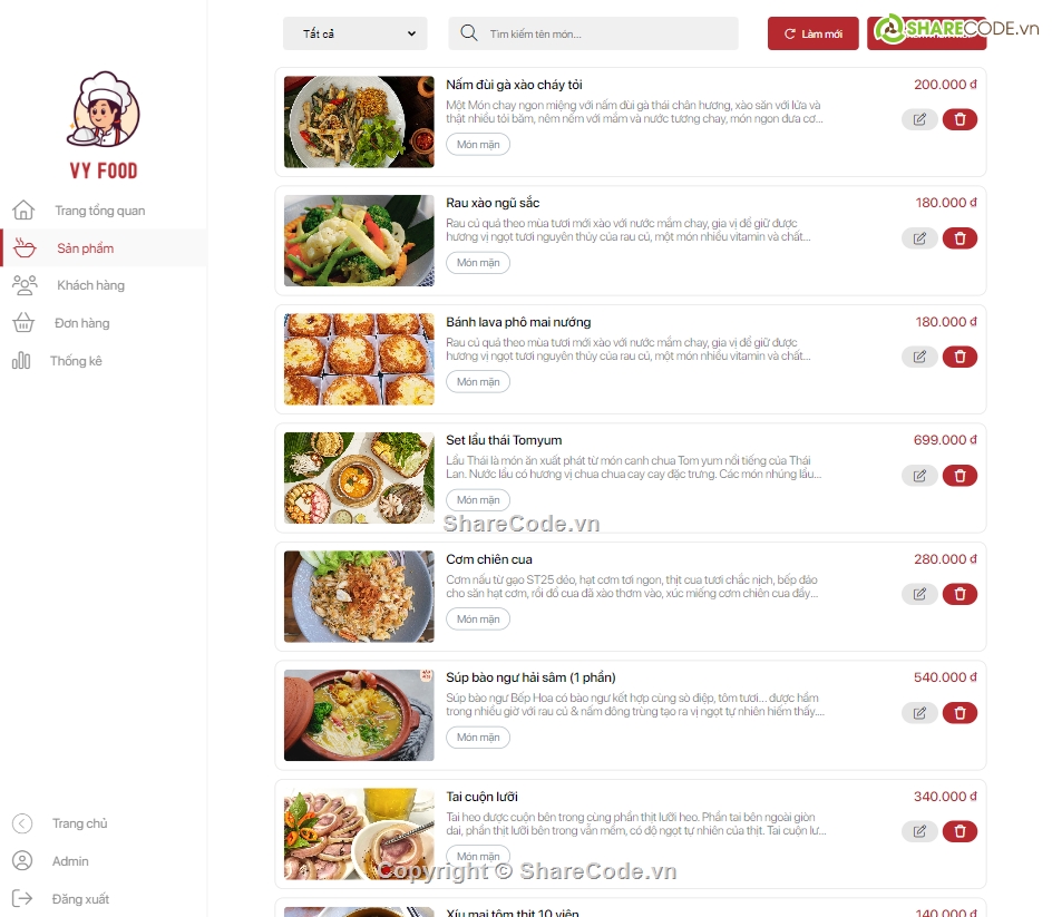 Website Food Full,full code website ẩm thực,website bán hàng,Web ẩm thực tích hợp giỏ hàng thanh toán admin,QL Food HTML CSS JS