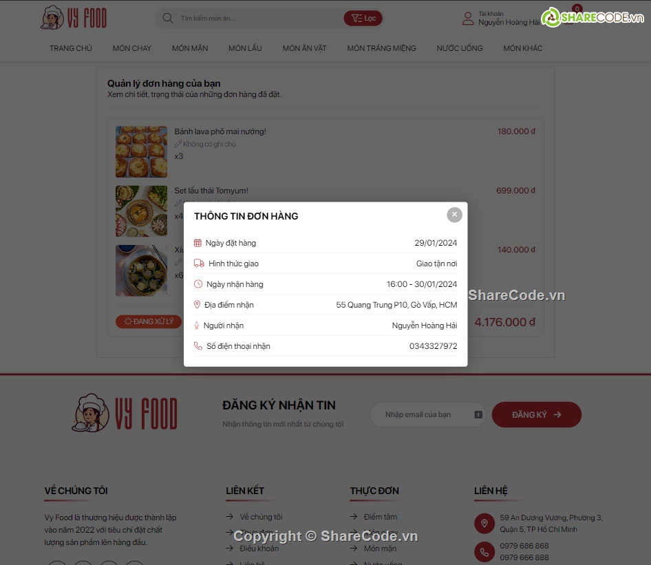 Website Food Full,full code website ẩm thực,website bán hàng,Web ẩm thực tích hợp giỏ hàng thanh toán admin,QL Food HTML CSS JS