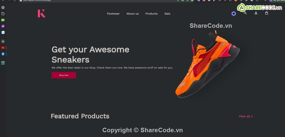 html css,Website bán giày,bán giày