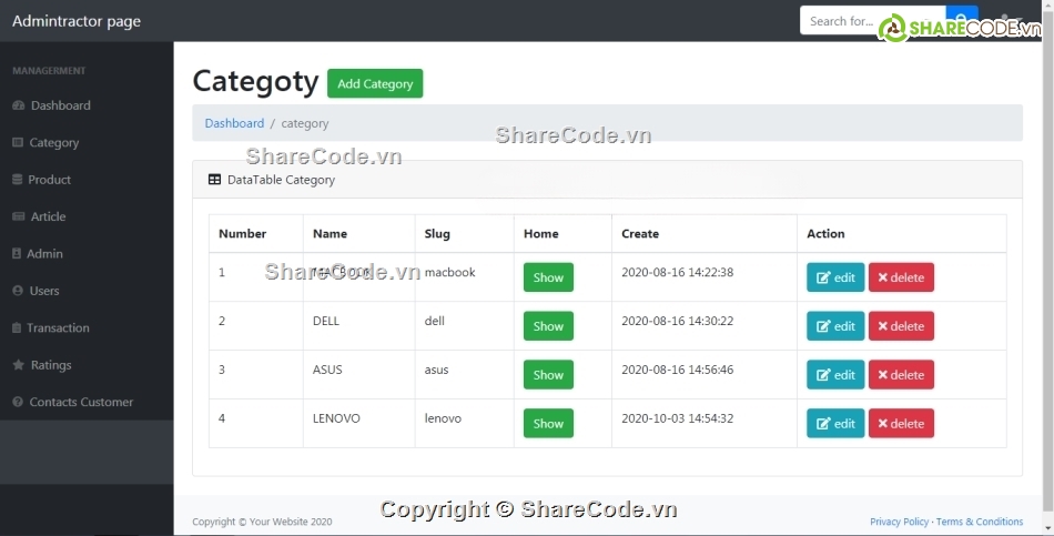 Website bán hàng,Web bán hàng,php thuần,Website php