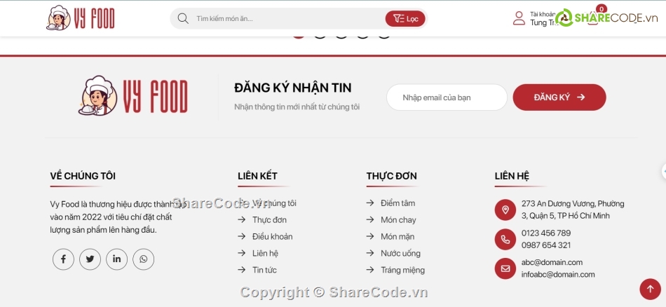 Website bán hàng,Website bán đồ ăn,Website bán hàng full chức năng,Website bán hàng đẹp,website food shop,html website food