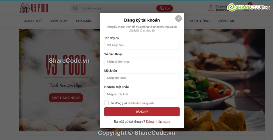 Website bán hàng,Website bán đồ ăn,Website bán hàng full chức năng,Website bán hàng đẹp,website food shop,html website food