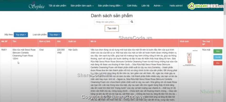 website mỹ phẩm,web mỹ phẩm,full báo cáo