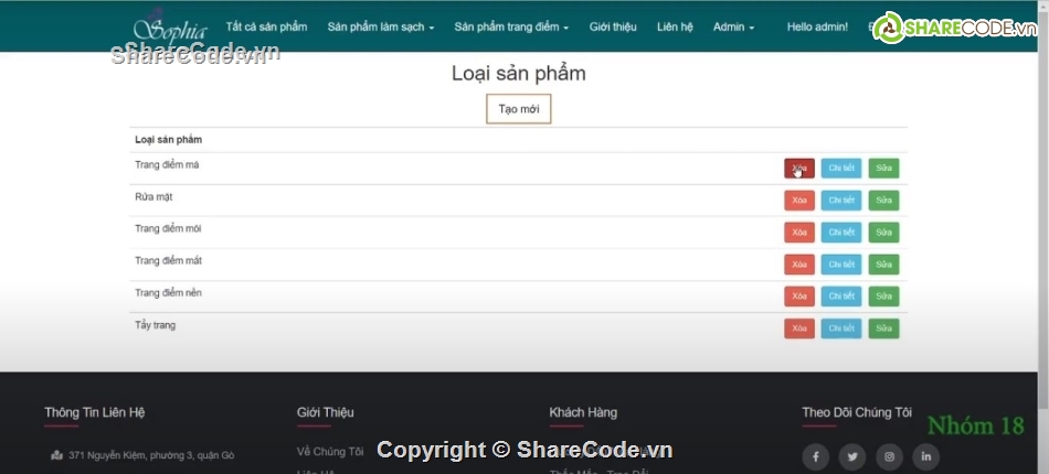 website mỹ phẩm,web mỹ phẩm,full báo cáo