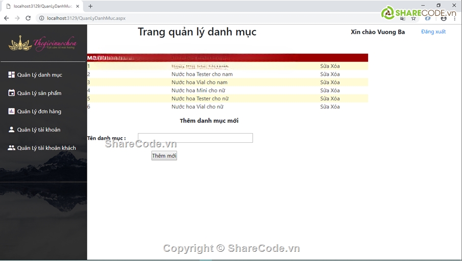 website bán nước hoa,asp,bán website,web bán nước hoa