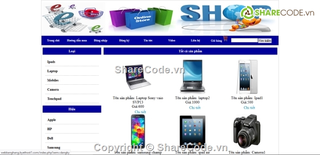 web php,web bán hàng php,shop di động,Website bán hàng php