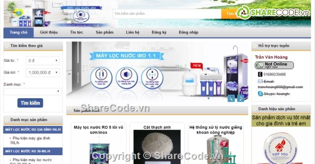 trang quản trị tốt,code php giao diện đẹp,web php,web bán hàng,web bán máy lọc nước
