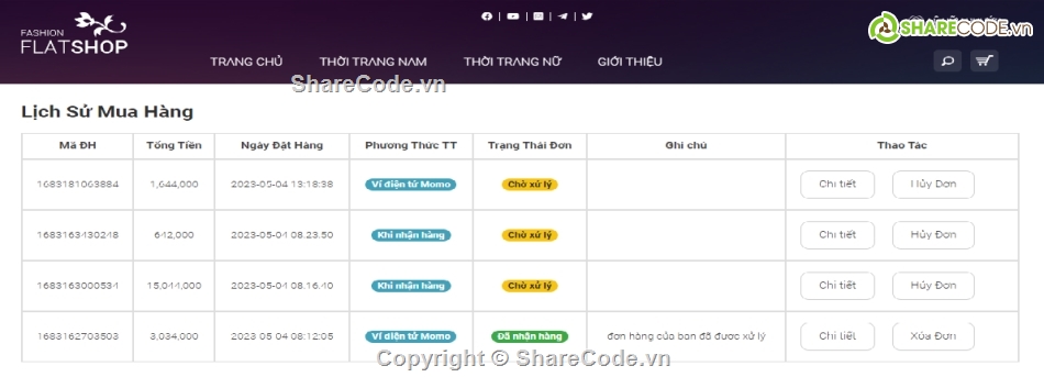 Website bán hàng,Web thời trang,laravel php,báo cáo + slide,Source code web,Code PHP