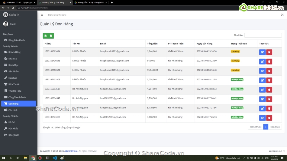 Website bán hàng,Web thời trang,laravel php,báo cáo + slide,Source code web,Code PHP