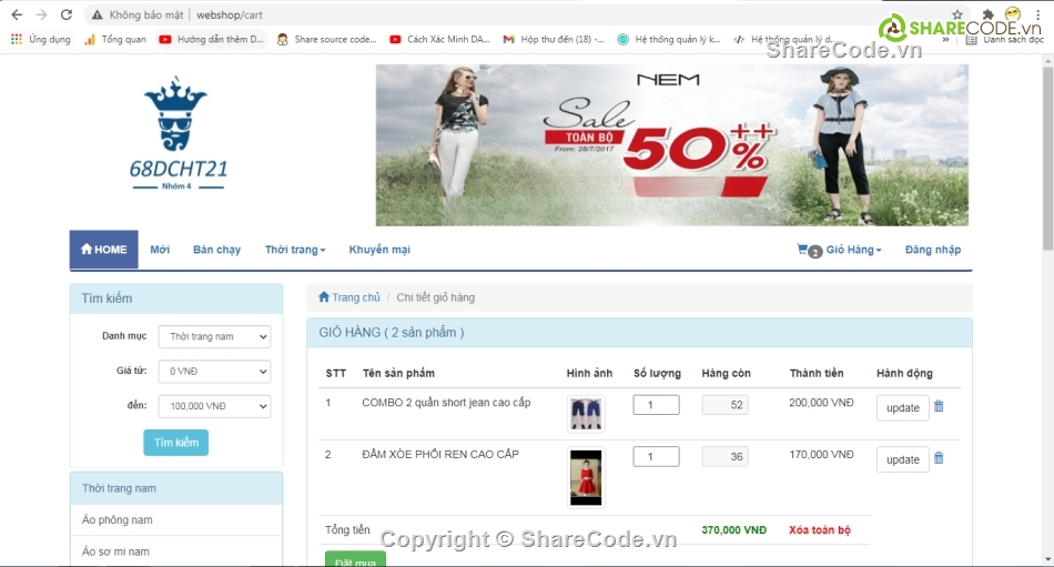 Code web bán hàng,Code php,web bán hàng php