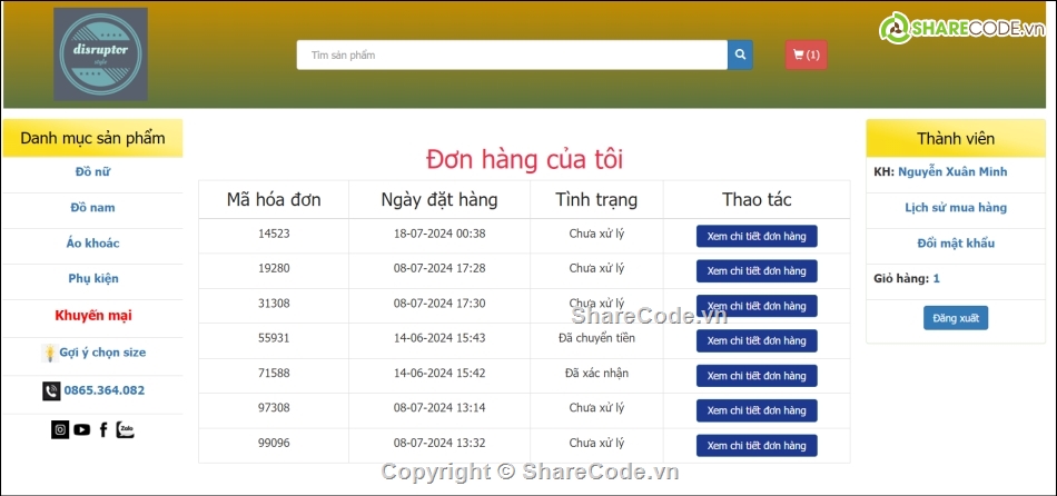PHP Thuần,Shop thời trang,giao diện đẹp