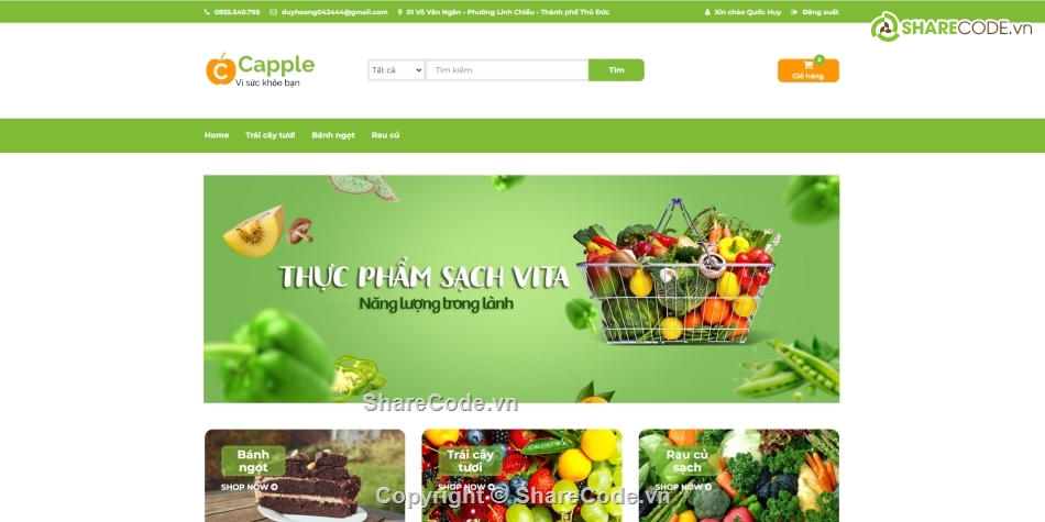 đồ án php,website,bán đồ ăn,bán hoa quả