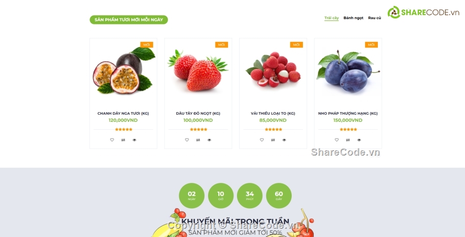 đồ án php,website,bán đồ ăn,bán hoa quả