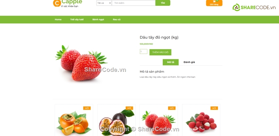 đồ án php,website,bán đồ ăn,bán hoa quả