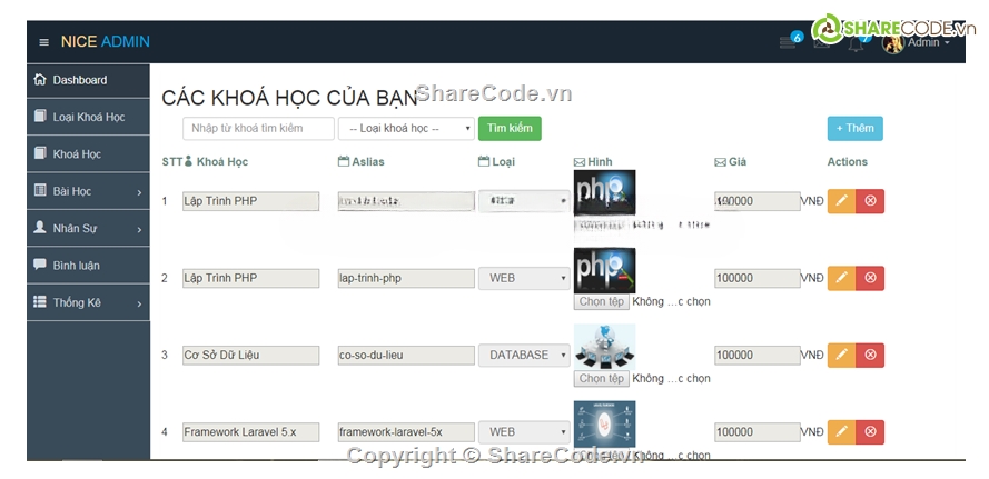 full báo cáo,giao diện,báo cáo,khóa học,mysql