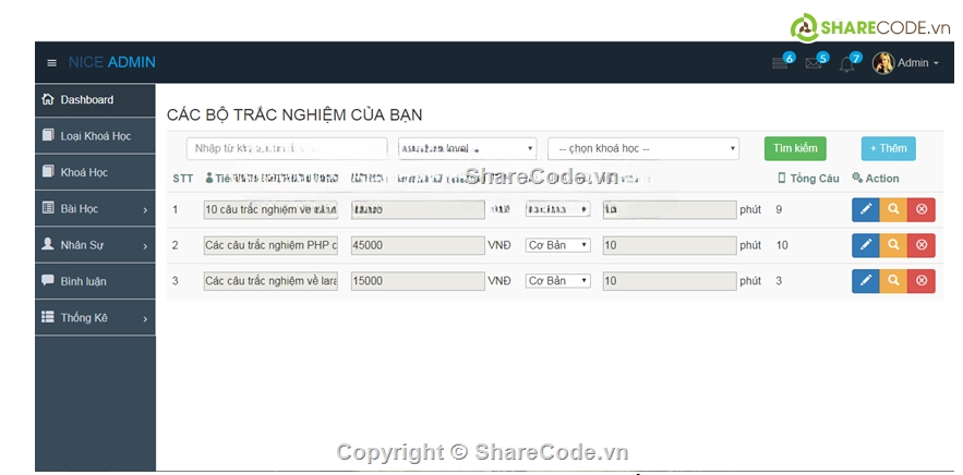 full báo cáo,giao diện,báo cáo,khóa học,mysql